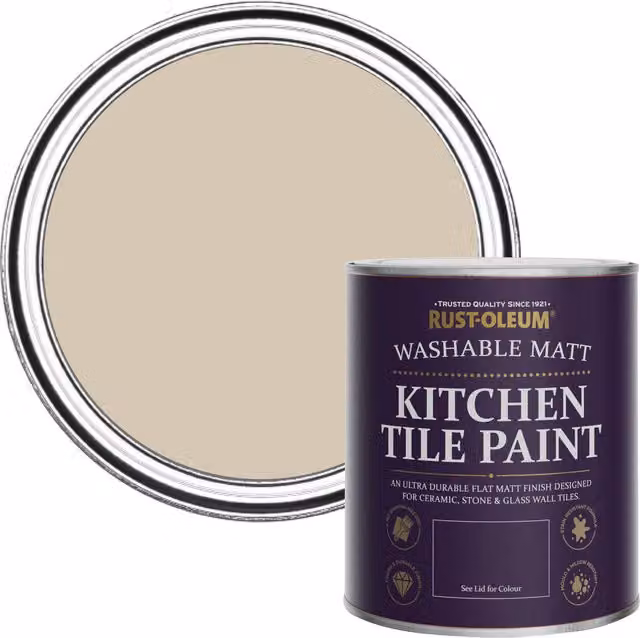 Rust-Oleum Kitchen Tile Paint Matt in Butterscotch Brown, 750ml
