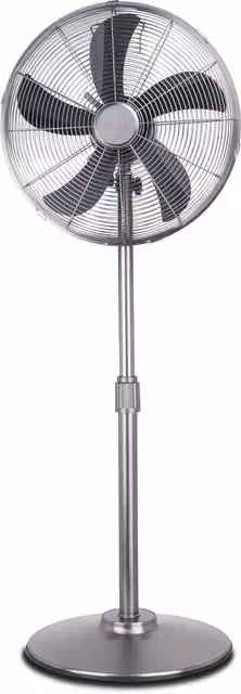 Air Pro Grey Metal Oscillating Pedestal Fan with Adjustable Height