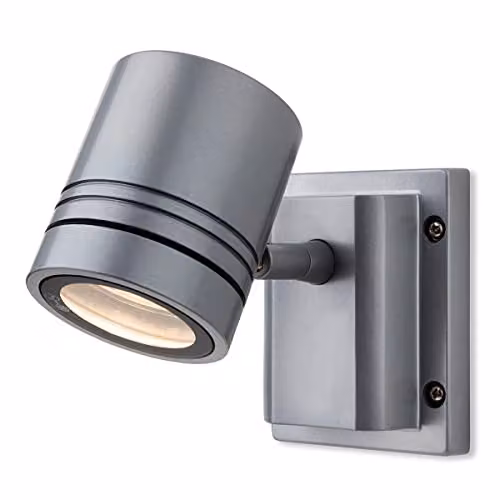Firstlight Products Aero Single Wall Light in Grey Aluminium and Glass – 1
