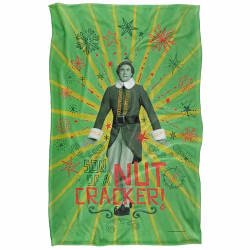 Warner Bros. Elf Son Of A Nut Cracker Super Soft Fleece Throw Blanket, Multicolour, W/D/H: 91 x 147 cm