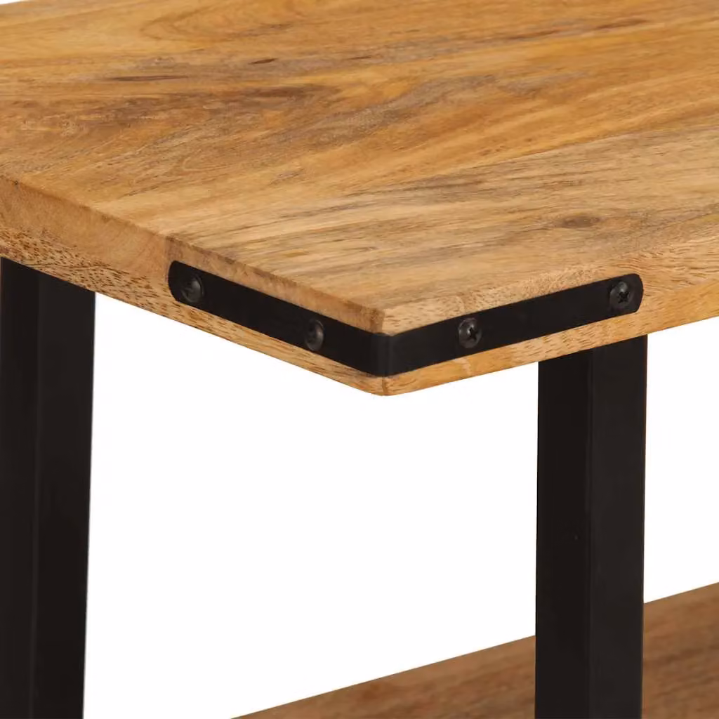 Berkfield Home Rustic Mango Wood Console Table, Brown, W/D/H: 180 x 35 x 70 cm – 3