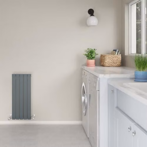Typhoon Anthracite Flat Tube Horizontal Designer Radiator, W: 340 mm, H: 800 mm – 3