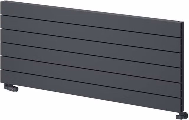 Bathroom Kingdom Rienza Anthracite Designer Flat Panel Horizontal Radiator, Grey, W: 140 cm, H: 56.5 cm, D: 5.65 cm – 1