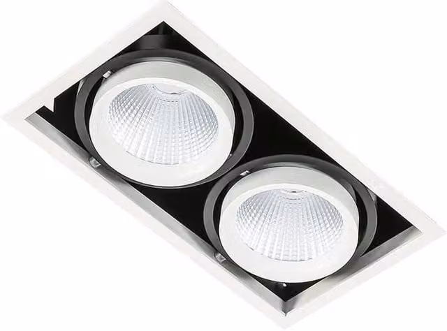 Italux Lighting Netlighting Technical LED Recessed Ceiling Light, White and Black, 4000K, 3045lm