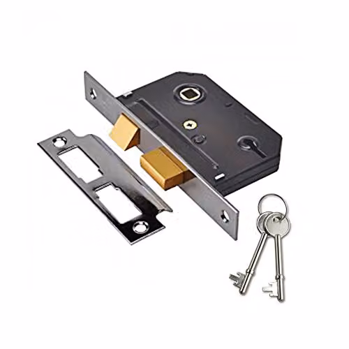 Yale Essentials 3 Lever Mortice Deadlock, 64 mm, Silver Chrome Finish – 2