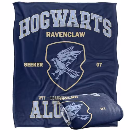 LOGOVISION Harry Potter Hogwarts Ravenclaw Alumni Super Soft Fleece Throw Blanket, Multicolour, W: 127 cm x D: 152.4 cm