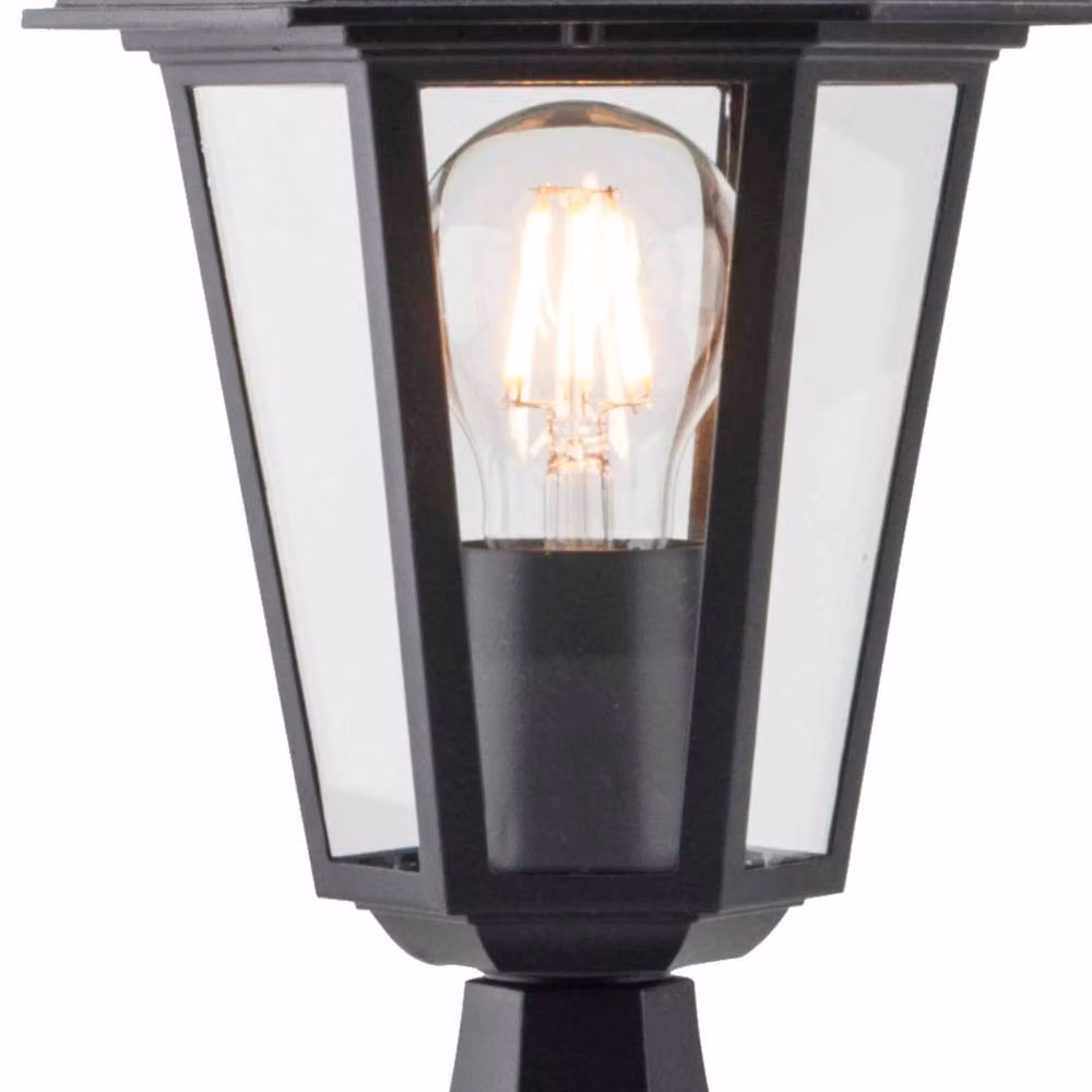 First Choice Lighting Modern Black IP44 Lantern Design Outdoor Pedestal Garden Post Light – 2