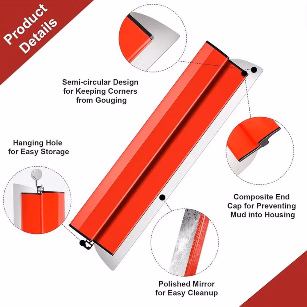 SPETLEK Red Plaster Skimming Blade Drywall Smoothing Spatula Wall Finishing Tool W: 100 cm, H: 40 cm – 6