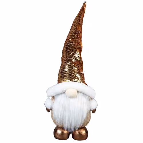 Shatchi Gold Christmas Gnome Tabletop Figurine, 44 cm – 1