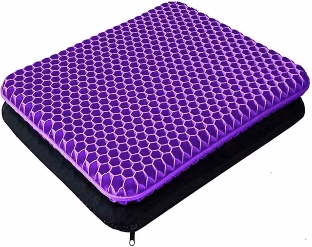 NESTLUNE Ergonomic Extra Thick Gel Seat Cushion, Purple, W: 120 cm x D: 135 cm – 1