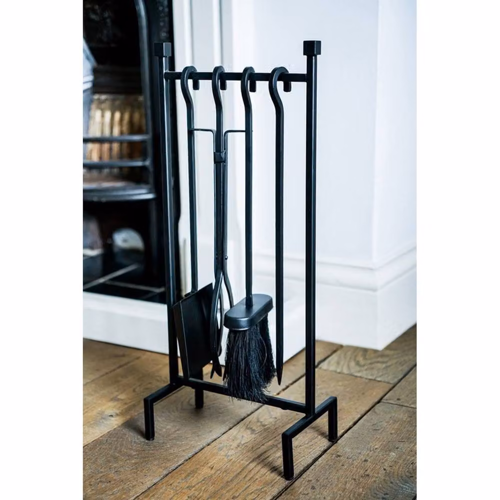 Lemon Pavilion Metal Hanging Fireside Companion Set in Black, W: 13 cm, D: 22 cm, H: 51 cm – 5