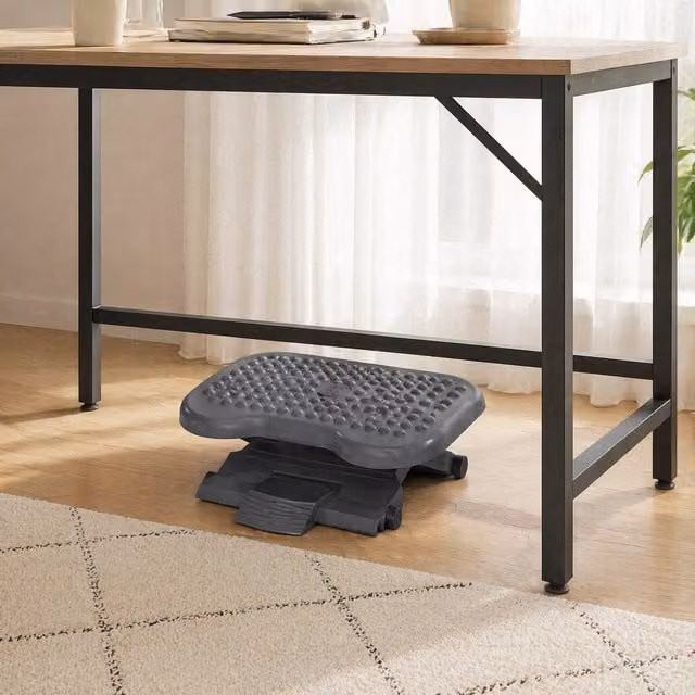 STILVORA Adjustable Footrest with Tilting Platform in Grey