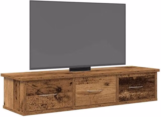 Berkfield Home Wall Mounted Cabinet in Old Wood Brown, W/D/H: 88 x 26 x 18.5 cm – 1