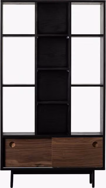 Perch & Parrow Estilo Mid-Century Display Unit in Oak or Walnut Wood