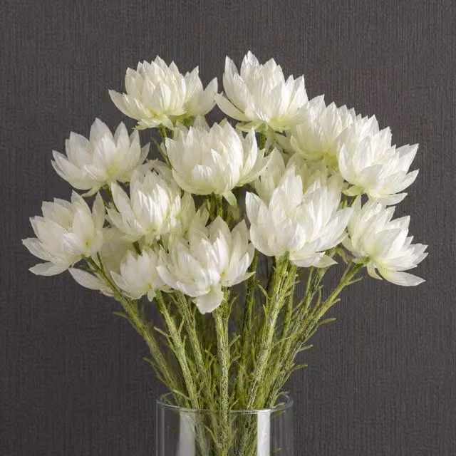 Leaf Pack of 6 White Artificial Starflower Stems, 60 cm – 1