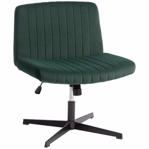 HOMCOM Green Fabric Task Chair with Wide Seat and 360 Degree Swivel, W/D/H: 64 x 65 x 120 cm – 1