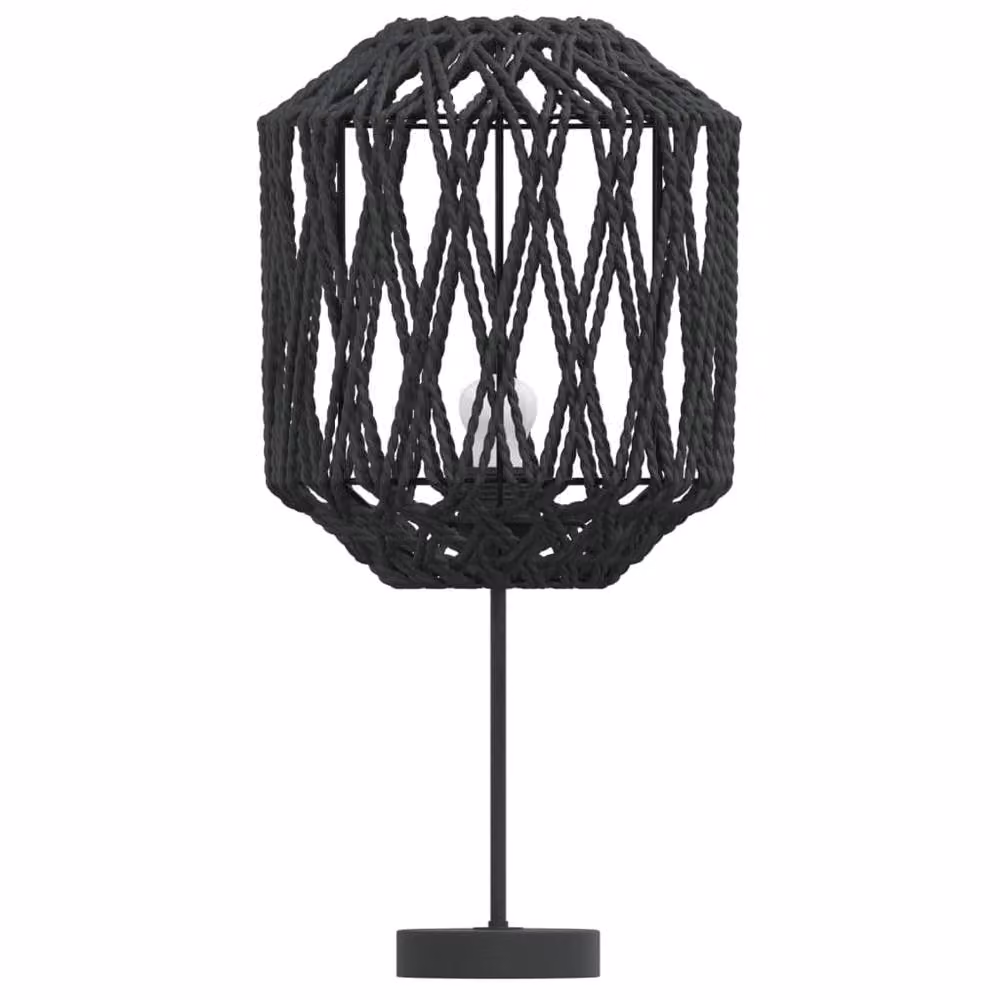 Berkfield Home Black Cylinder Lamp Shade in Metal and Paper, W/D/H: 23 x 23 x 28 cm – 4