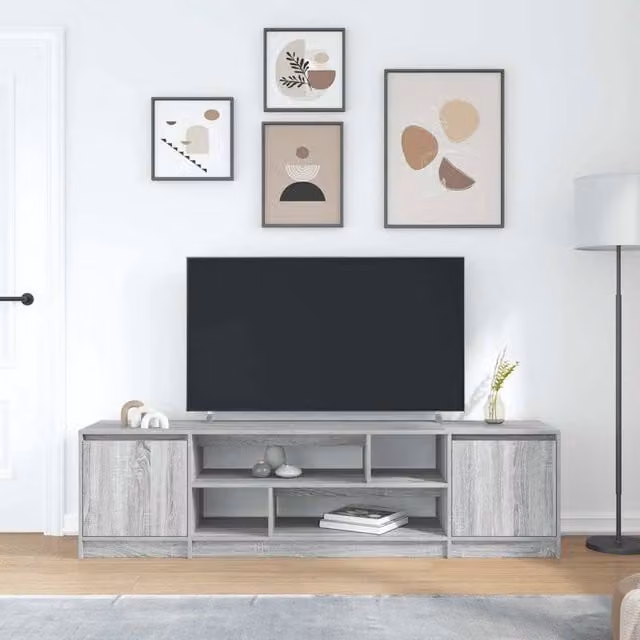 Berkfield Home Modern Grey Sonoma TV Cabinet in Matt Engineered Wood W/D/H: 188.5 x 41 x 50 cm – 1
