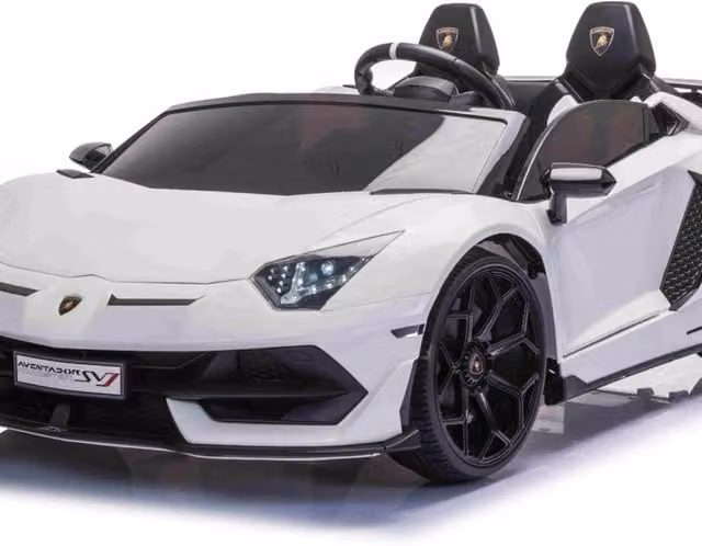 Licensed Lamborghini SVJ 24V Drift Model Ride On Electric Car with Light and Sound Effects, White