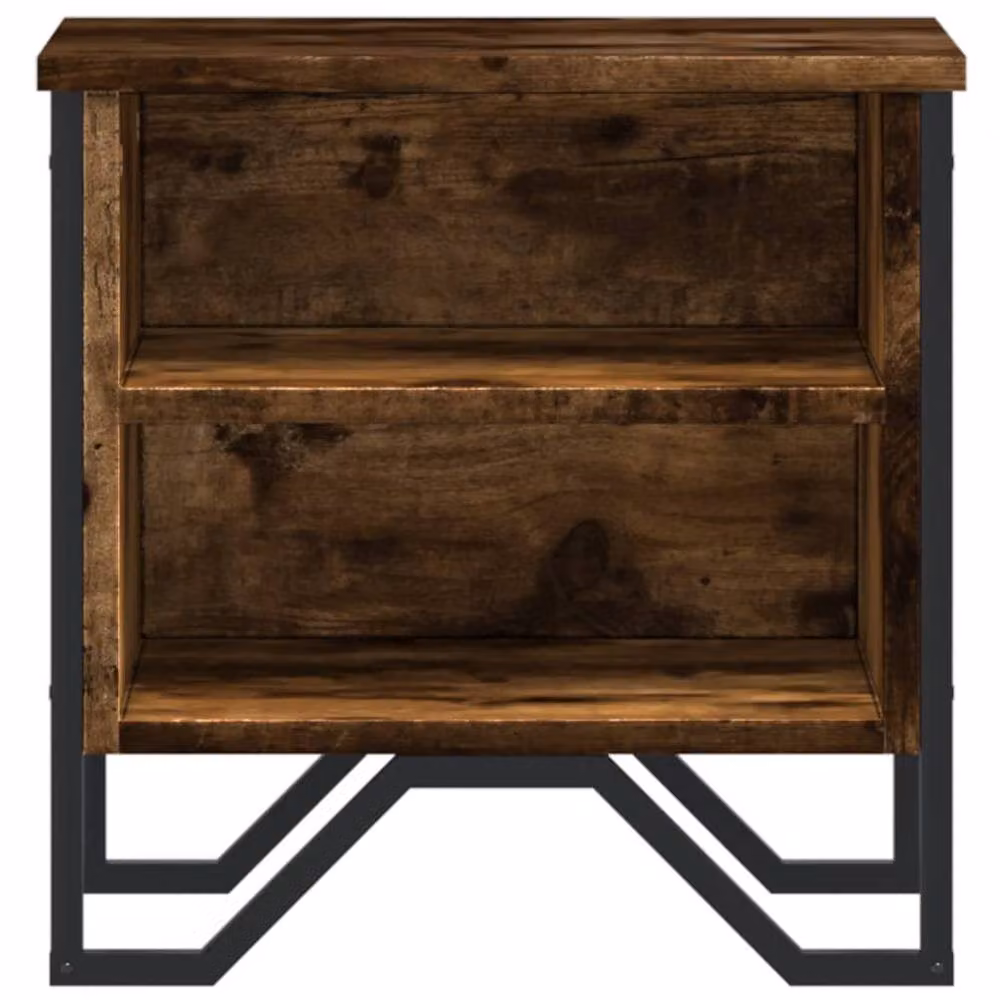 Berkfield Home Decorative Bedside Cabinet Set in Smoked Oak Brown, 2 Pieces, W/D/H: 40 x 30 x 40 cm – 4