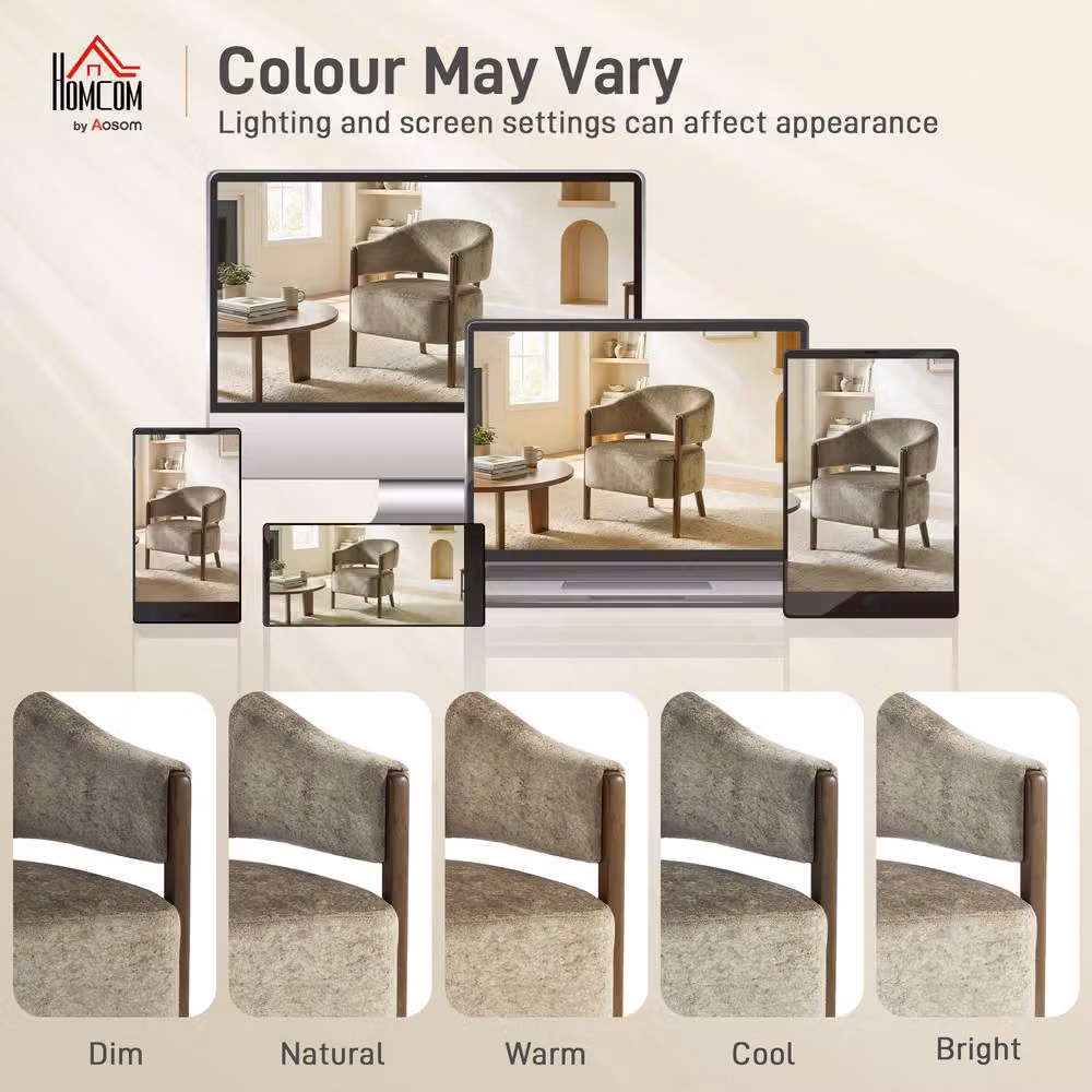 STILVORA Modern Tub Armchair with Beige Fabric Upholstery and Solid Wood Frame – 6