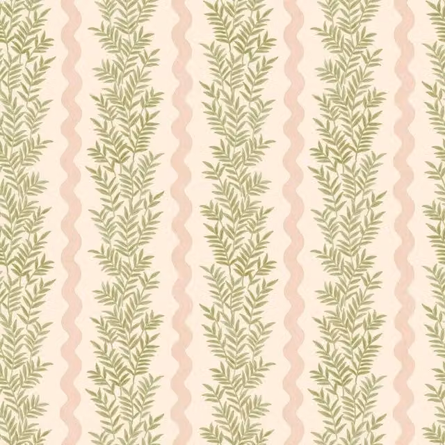 Holden Decor Foliage Stripe Botanical Textured Wallpaper in Cream, Beige and Green
