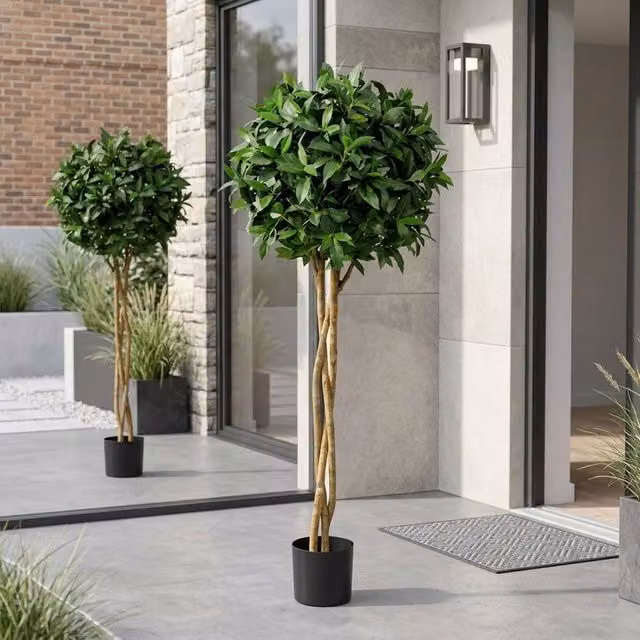 Garden Greatness Evergreen Laurel Round Potted Tree in Green