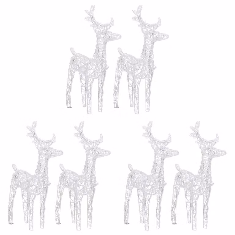 Berkfield Home Christmas Reindeer LED Lights, 6 Piece Blue Acrylic Set with 240 LEDs