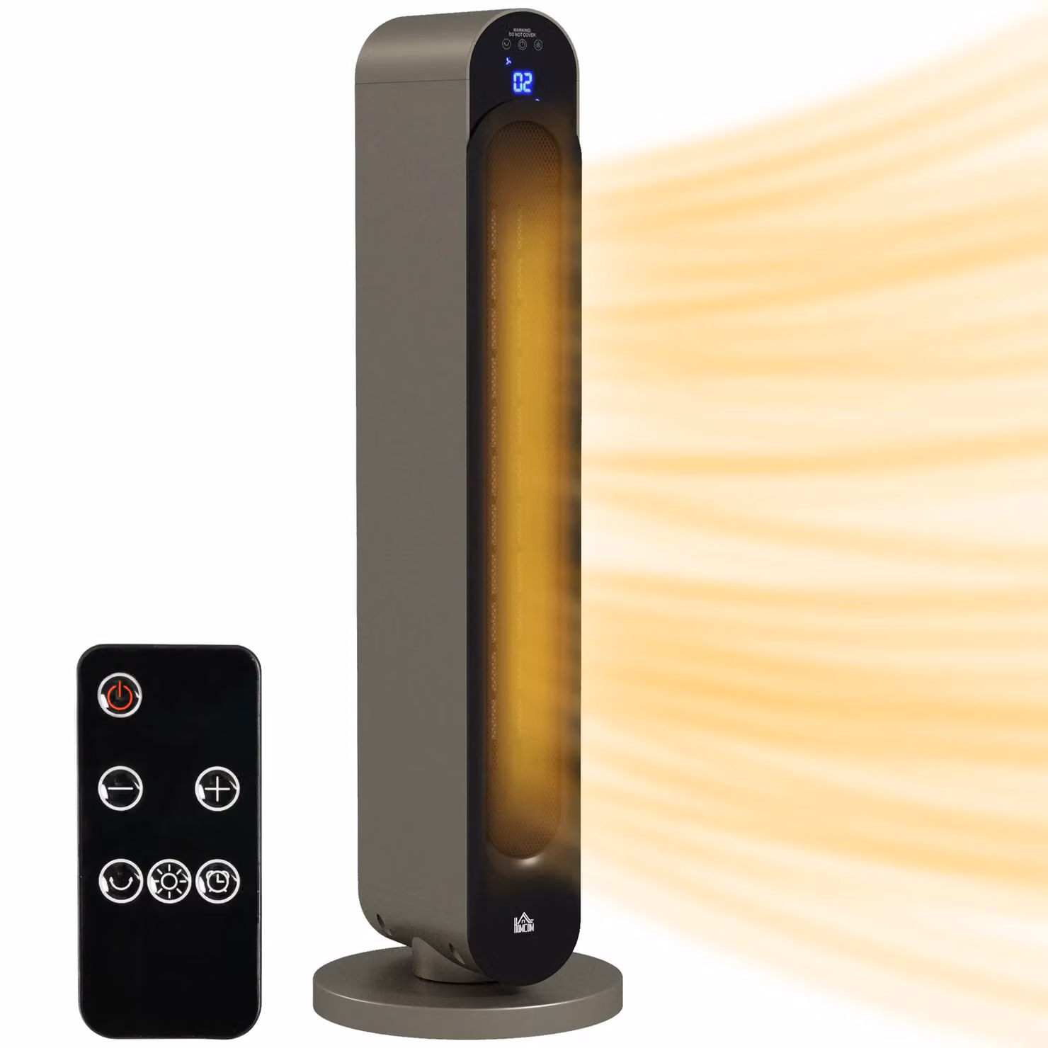 HOMCOM 2200W Ceramic Fan Heater with Remote Control and Timer, Silver – 2