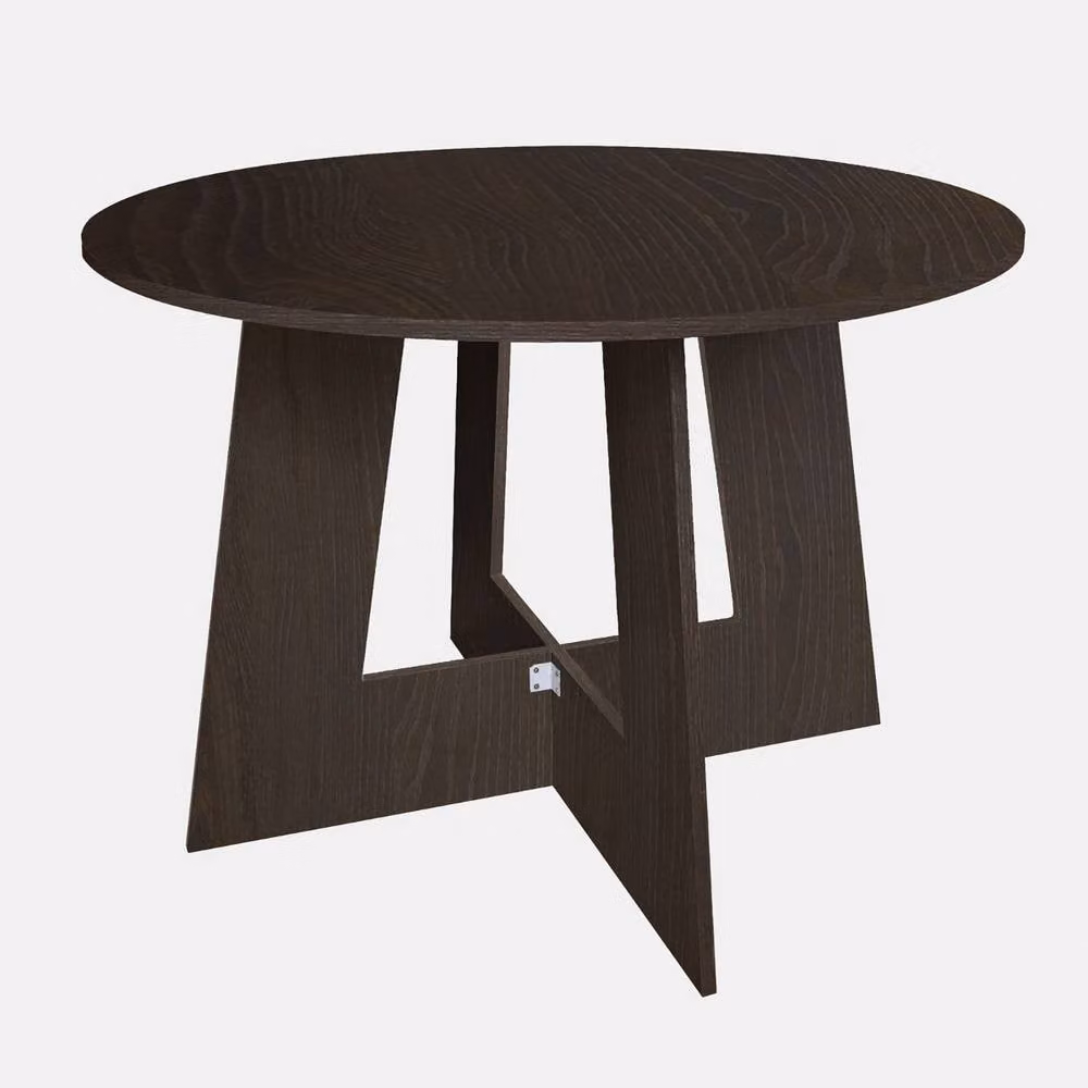 OHS Angular Round Dining Table in Walnut Brown Engineered Wood – 2
