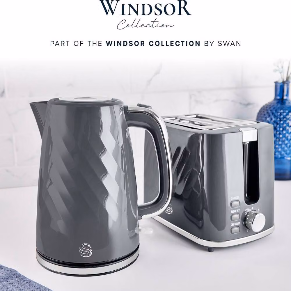 Swan Windsor Rapid Boil Kettle with Removable Limescale Filter, 1.7L, 3KW, Grey – 8