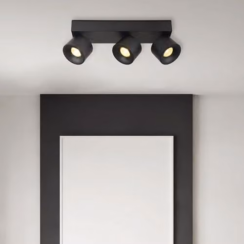Globo Lighting Black LED Ceiling Spotlight Strip with 3 Adjustable Bulbs – 3