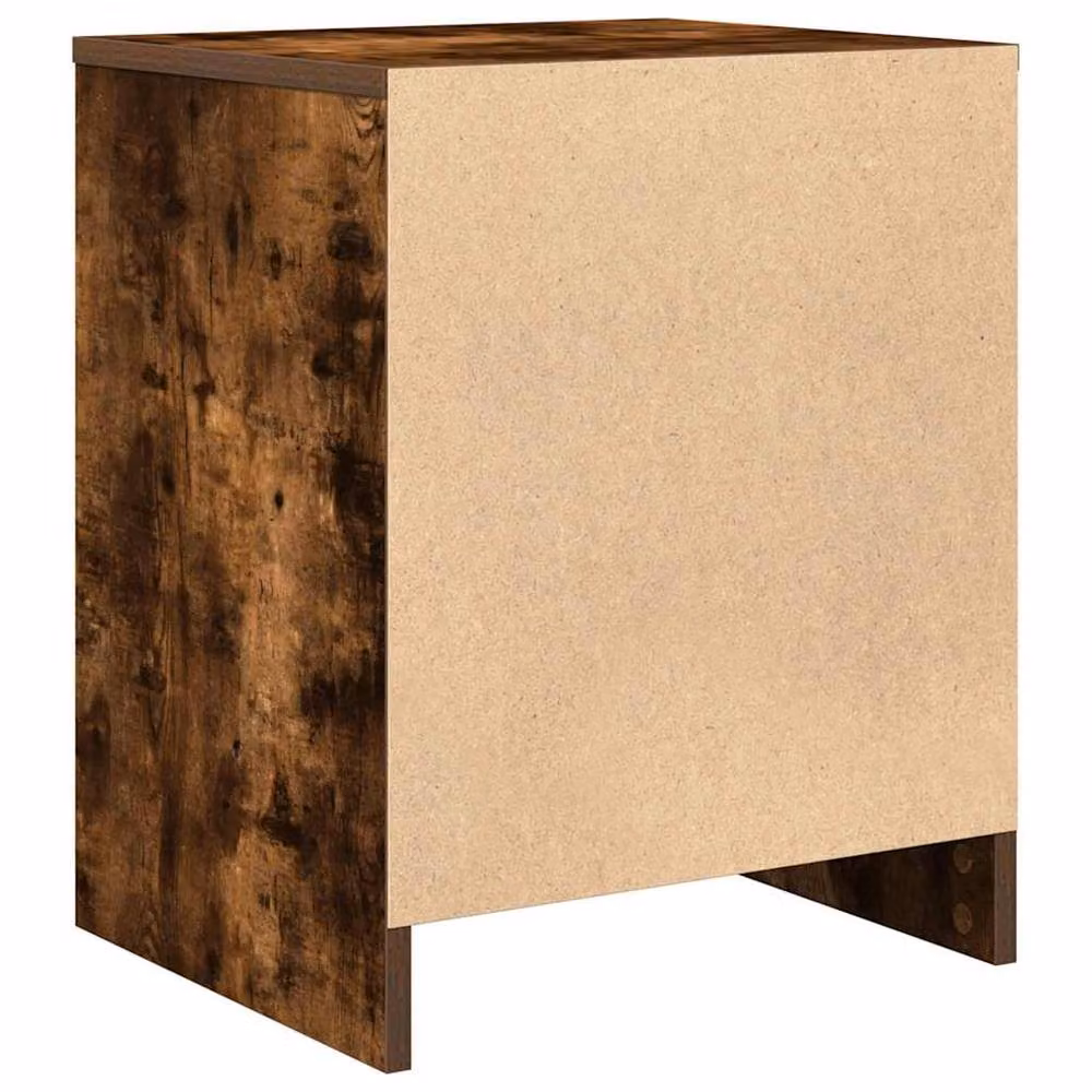 Berkfield Home Set of 2 Durable Bedside Cabinets with Drawer in Smoked Oak Dark Brown W/D/H: 40 x 34 x 50 cm – 4
