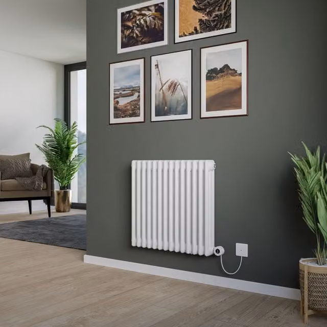 Agadon Kylo 3 Column Electric Radiator in White, W/H: 40 x 101 cm