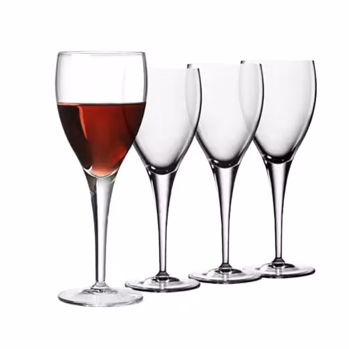 Bormioli Rocco Michelangelo Crystal Wine Glass Set of 4, Transparent, 235ml