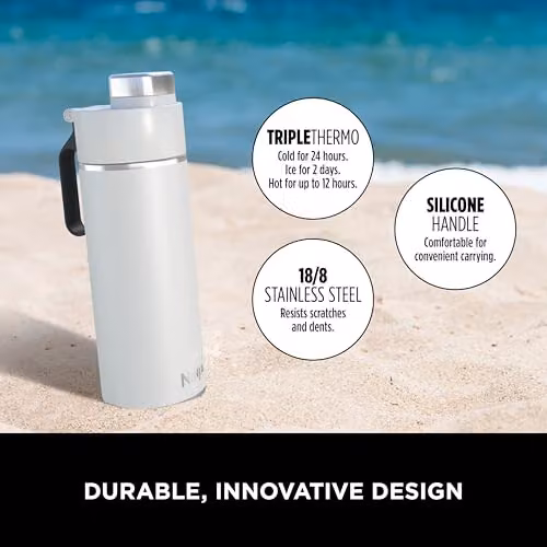 Ninja Thirsti Triple Insulated Stainless Steel Water Bottle and Flask, White, 530 ml – 3