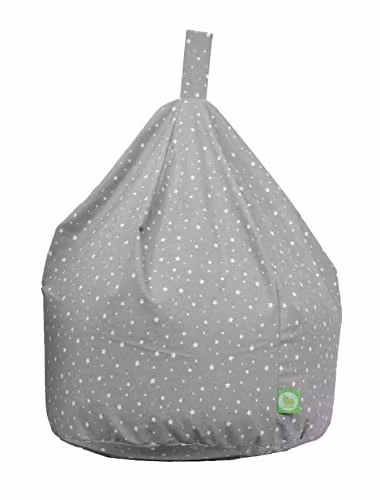 BeanLazy Cotton Grey Geometric Star Bean Bag for Children with Removable Cover