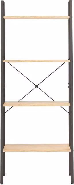 Berkfield Home Practical 4-Tier Standing Shelf, Brown and Black, W/D/H: 56 x 35 x 140 cm