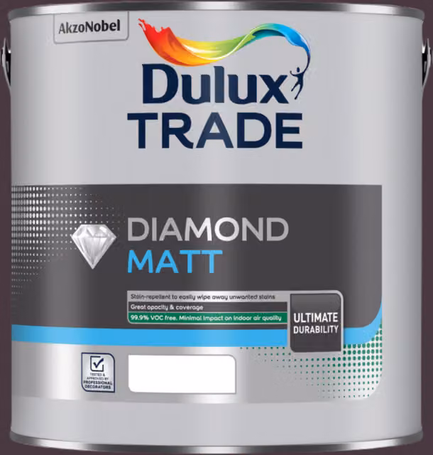 Dulux Trade Diamond Matt Wall Paint Decadent Damson Purple 2.5l – 2