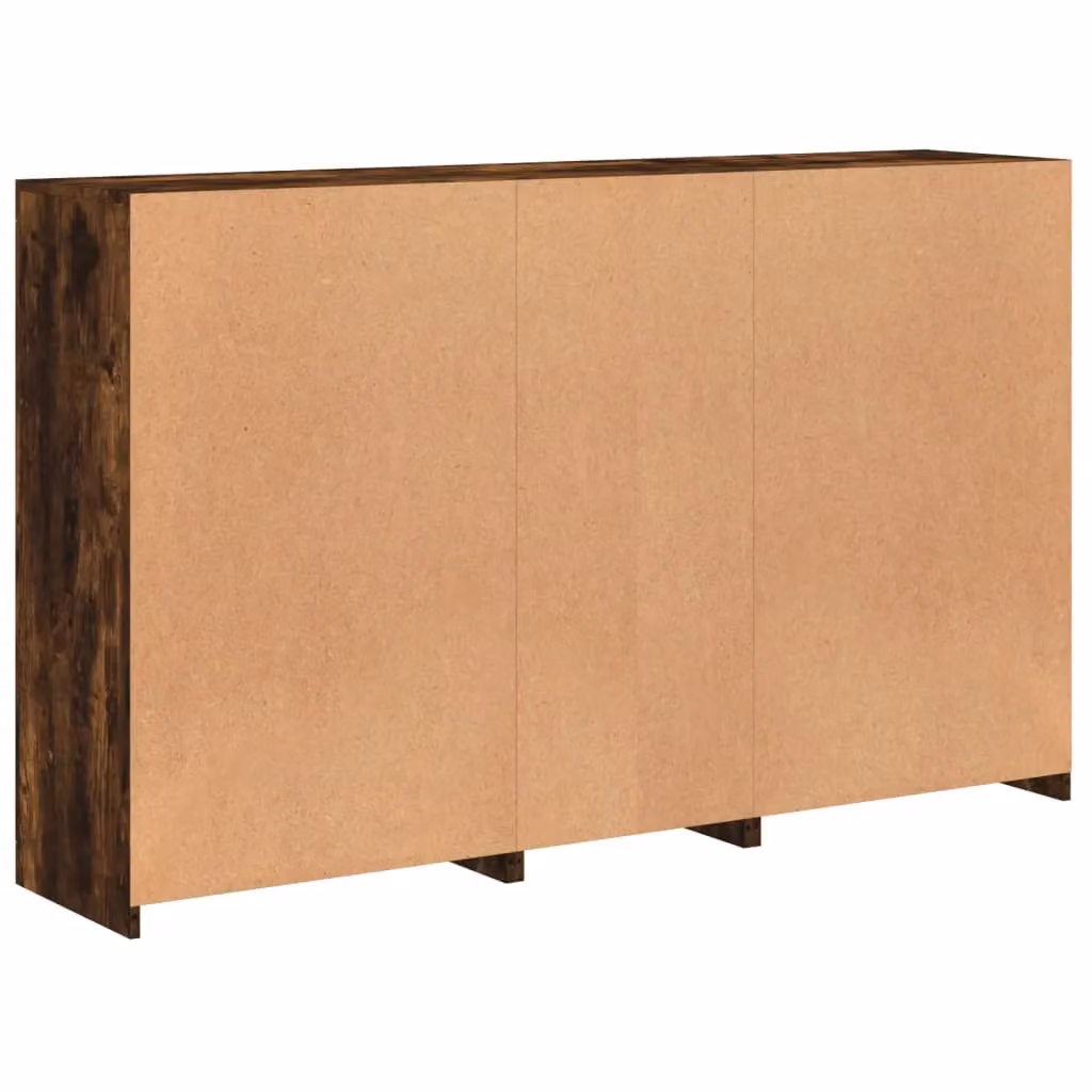 Berkfield Home Modern Smoked Oak Sideboard with Integrated LED Lights in Brown, W: 162 cm, D: 37 cm, H: 100 cm – 6