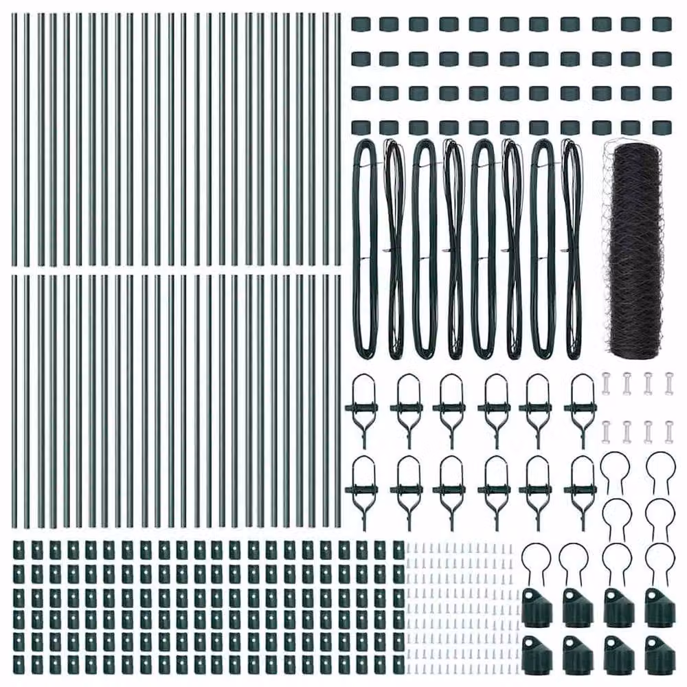Berkfield Home Hexagon Steel Fence in Dark Green and Grey, W: 0.6 m, L: 100 m – 3