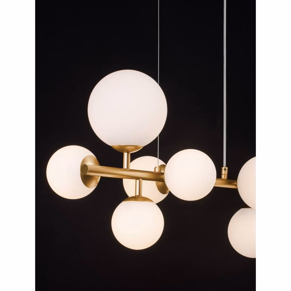 Nova Luce Odillia Sphere Pendant Light in Gold and White with Glass and Metal Finish, G9 LED Compatible – 3