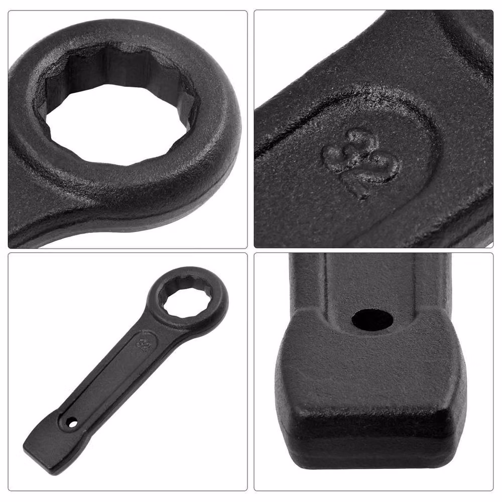 NESTLUNE 10-Piece Heavy Duty Single Ring Slogging Wrench Set, 24-50mm, Black – 4