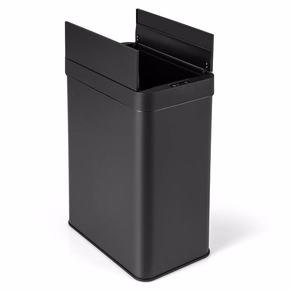 Costway 50L Automatic Sensor Slim Kitchen Trash Can in Black with Soft Close Stainless Steel Lid – 3