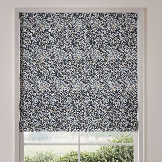 William Morris Willow Bough Made To Measure Blackout Roman Blind in Midnight Blue