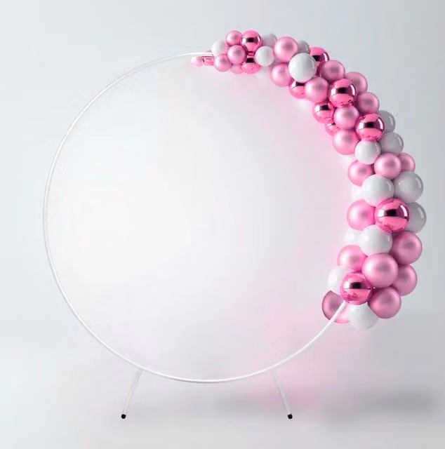 Monstershop Round White Metal Wedding Moongate Arch, Diameter: 200 cm – 2
