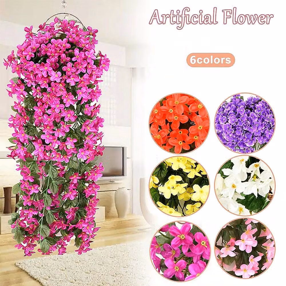 YnysTec White Artificial Hanging Flower Vine for Home and Garden Decor, Length: 85.5 cm – 2