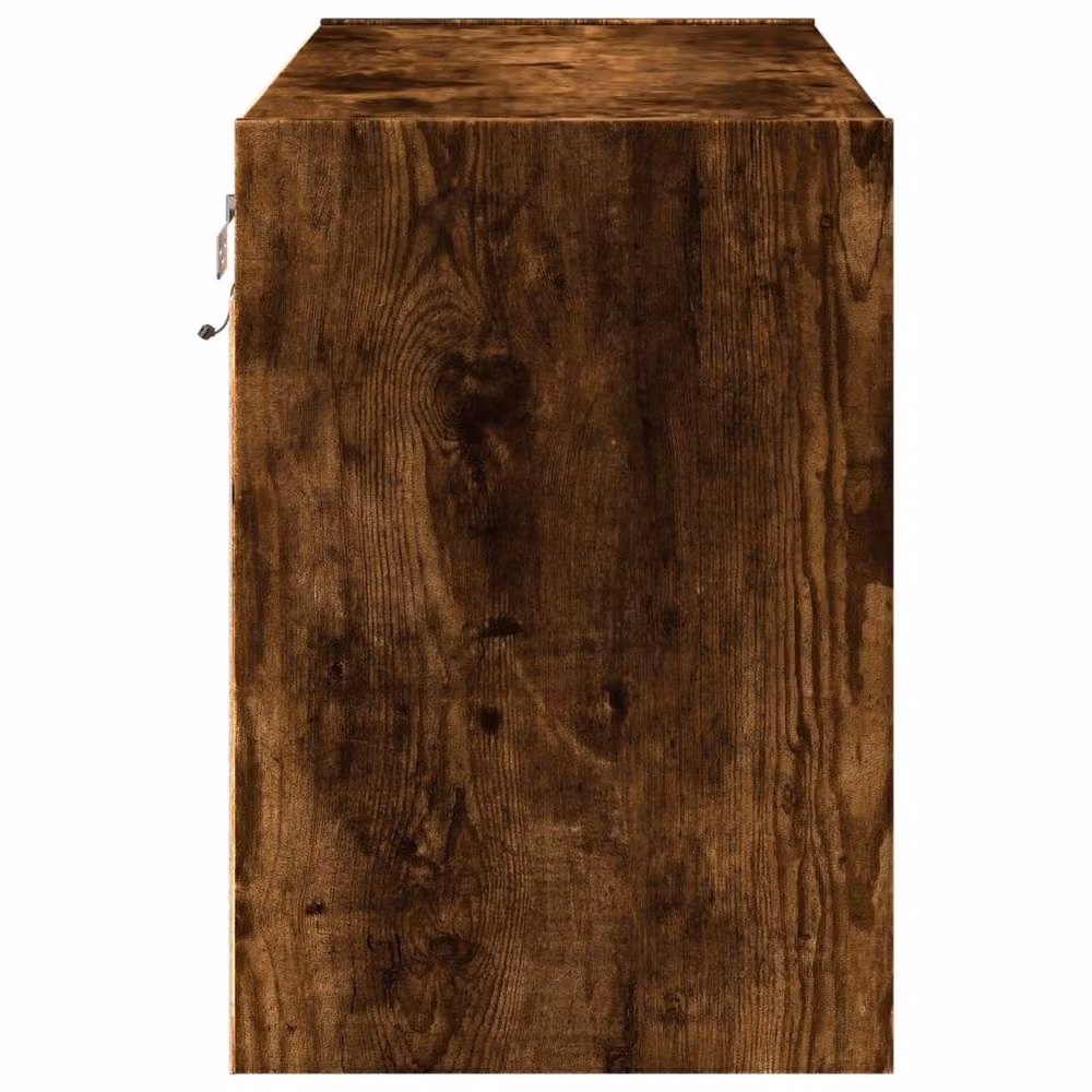 Berkfield Home TV Wall Cabinet with LED Lights in Smoked Oak Brown, W/D/H: 80 x 31 x 45 cm – 6