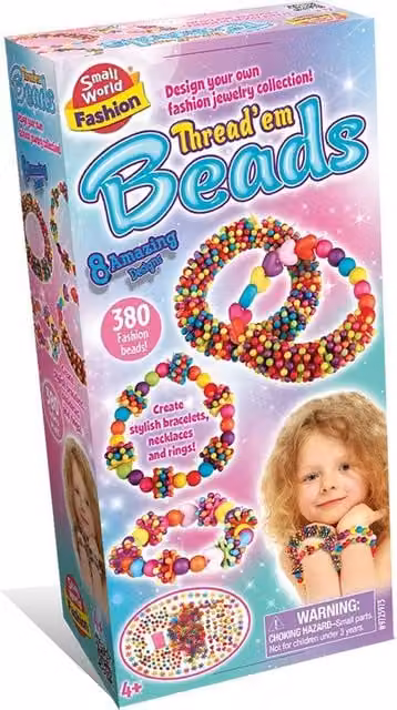 Small World Toys Thread Em Beads in White