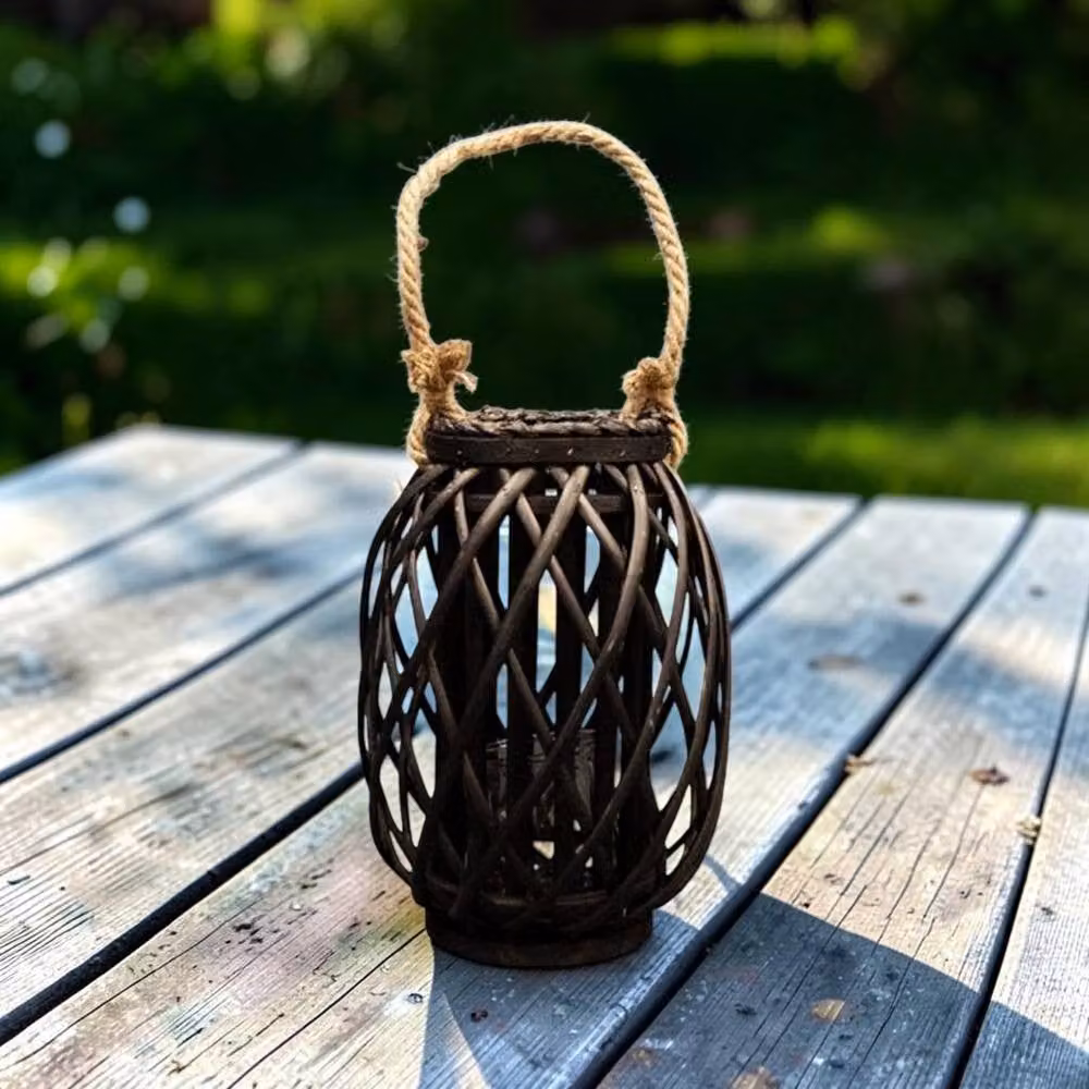 Four Candle Black Rattan Decorative Tabletop Lantern, Height: 33 cm – 2